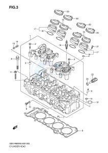 GSX-R600 (E2) drawing CYLINDER HEAD