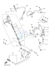 XJ6S ABS 600 DIVERSION (S-TYPE, ABS) (36D5) drawing REAR MASTER CYLINDER