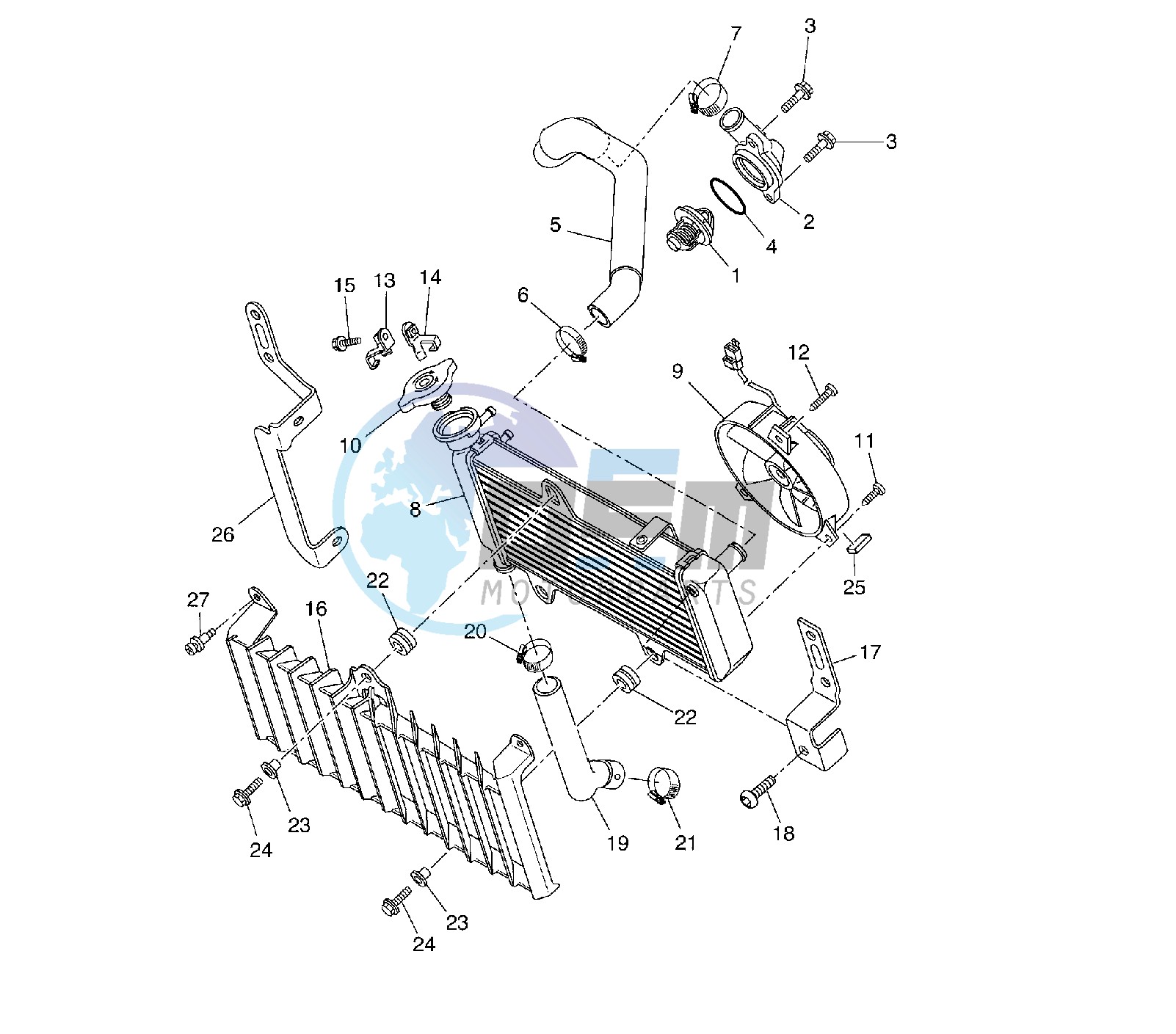 RADIATOR AND HOSE