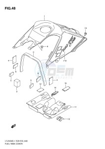 LT-Z400 (E28-E33) drawing FUEL TANK COVER (LT-Z400ZL1 E28)