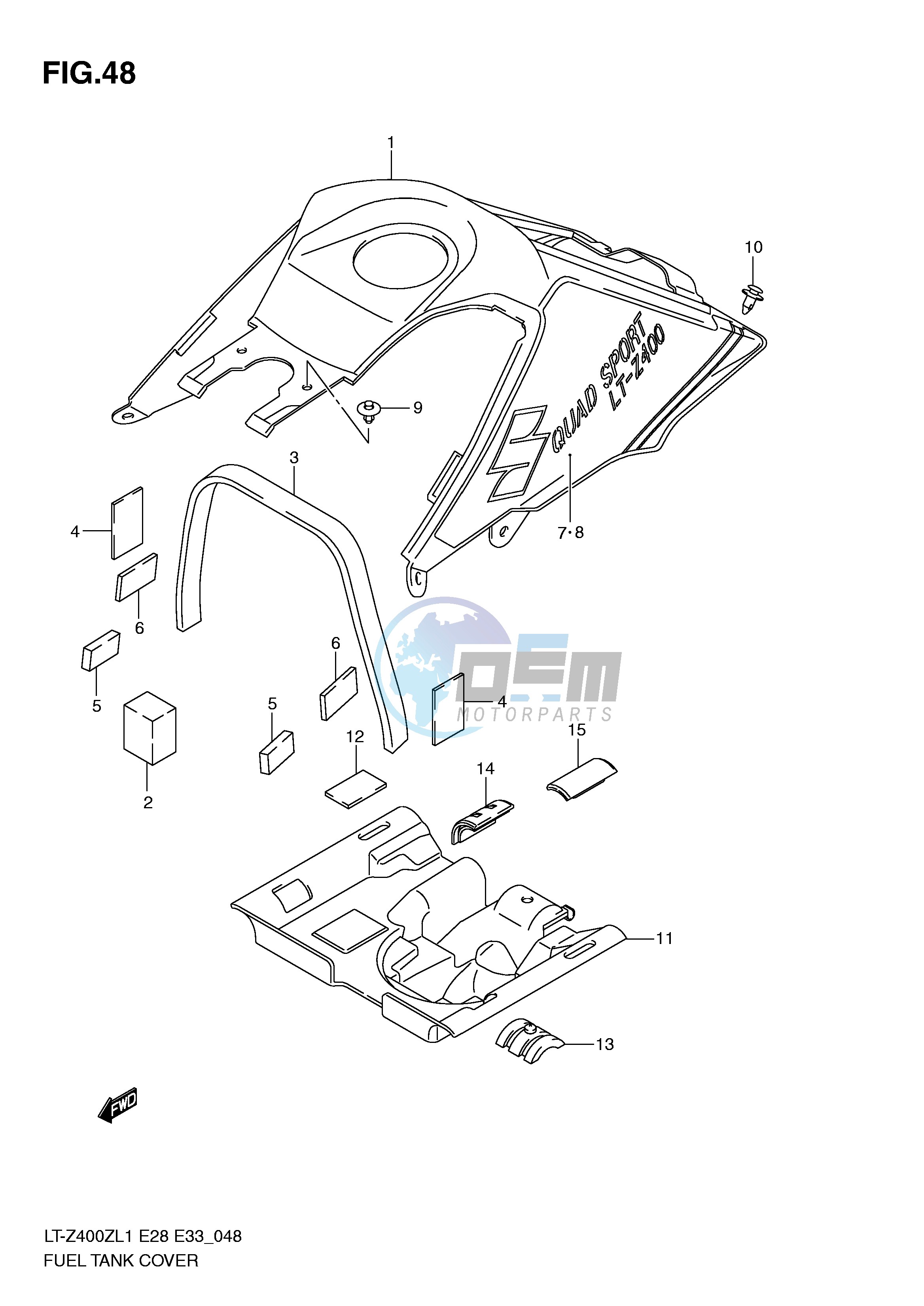 FUEL TANK COVER (LT-Z400ZL1 E28)