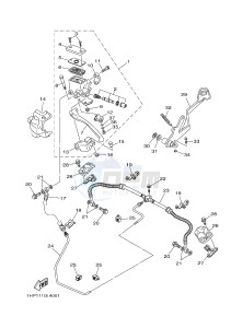 YFM700FWAD YFM7FGPSEB GRIZZLY 700 EPS SPECIAL EDITION (1HPB) drawing REAR MASTER CYLINDER