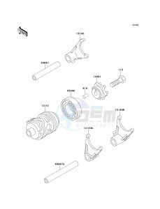 KX 80 W [KX80] (W1-W3) [KX80] drawing GEAR CHANGE DRUM_SHIFT FORK-- S- -