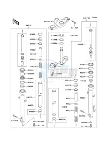 EX 500 D [NINJA 500R] (D6F-D9F) D7F drawing FRONT FORK-- D7F - D9F- -