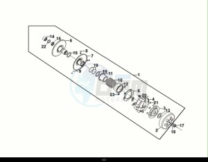 SYMPHONY ST 125 (XL12W1-EU) (E5) (M1) drawing DRIVEN PULLEY ASSY