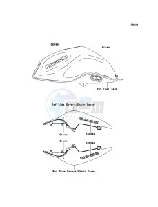 Z750 ZR750L7F GB XX (EU ME A(FRICA) drawing Decals(Green)