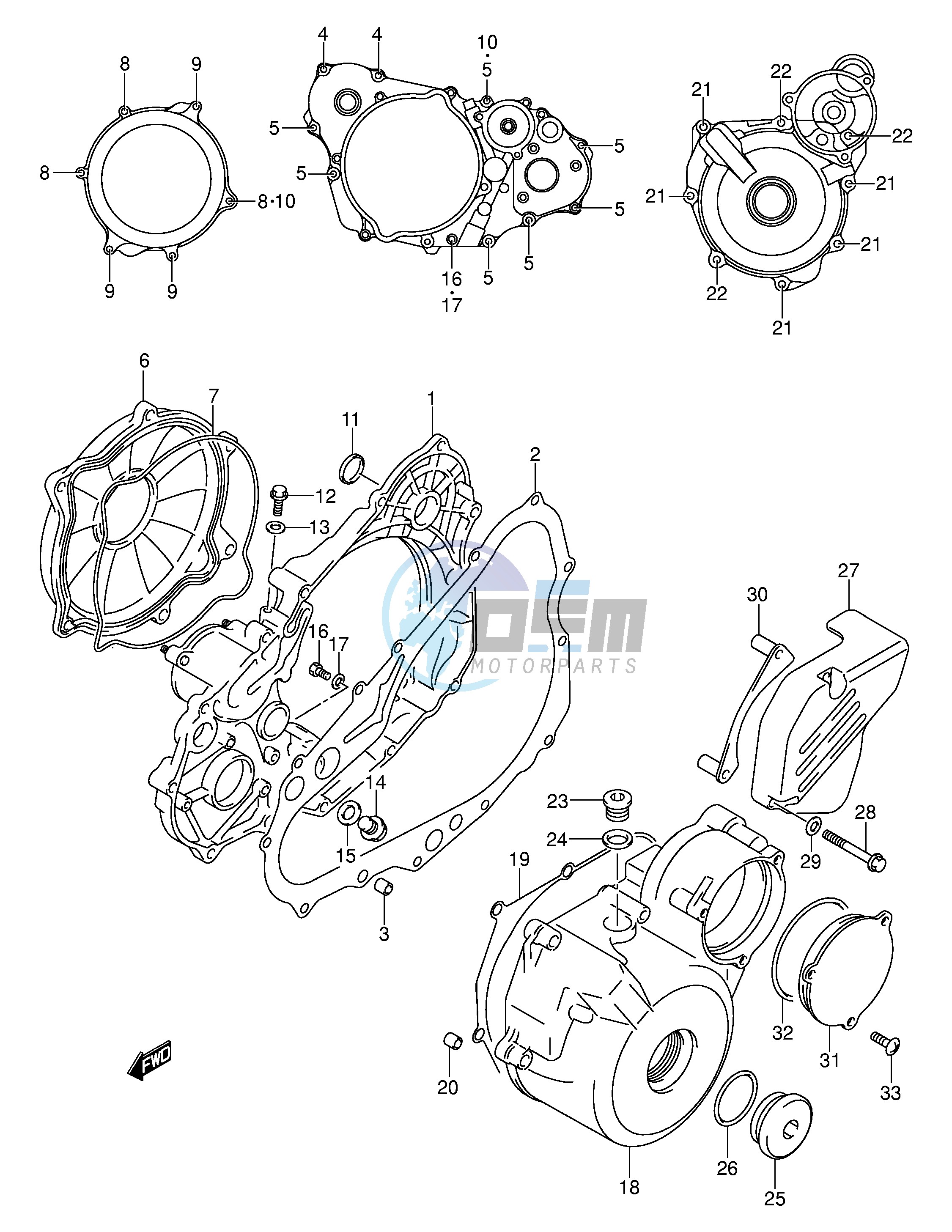 CRANKCASE COVER (DR-Z400EY EK1 EK2 EK3 EK4)