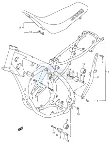 RM125 (E28) drawing FRAME - SEAT