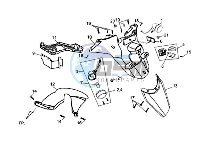 INDICATOR - REAR BOARD -  MUDGUARD