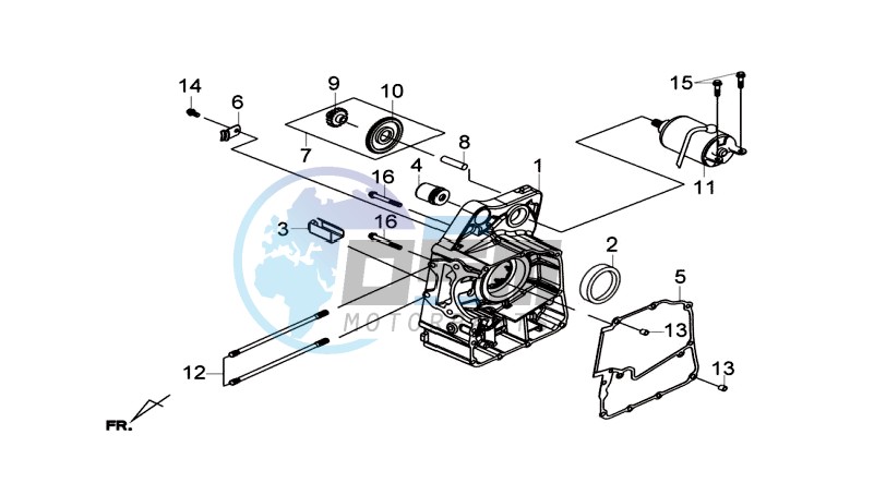 CRANKCASE RIGHT / START MOTOR