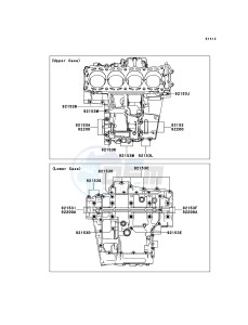 ZZR1400_ABS ZX1400FEFB FR GB XX (EU ME A(FRICA) drawing Crankcase Bolt Pattern