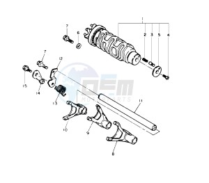 YZF R 750 drawing SHIFT CAM AND FORK