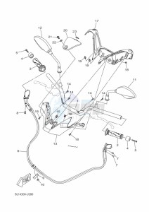 CZD300-A XMAX 300 (BY34) drawing STEERING HANDLE & CABLE