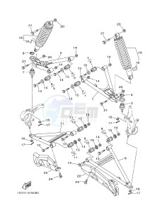 YXM700E YXM700PHE MP 700 EPS (1XP9) drawing FRONT SUSPENSION & WHEEL