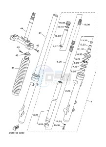 XT250 XT250E SEROW (1YB7) drawing FRONT FORK