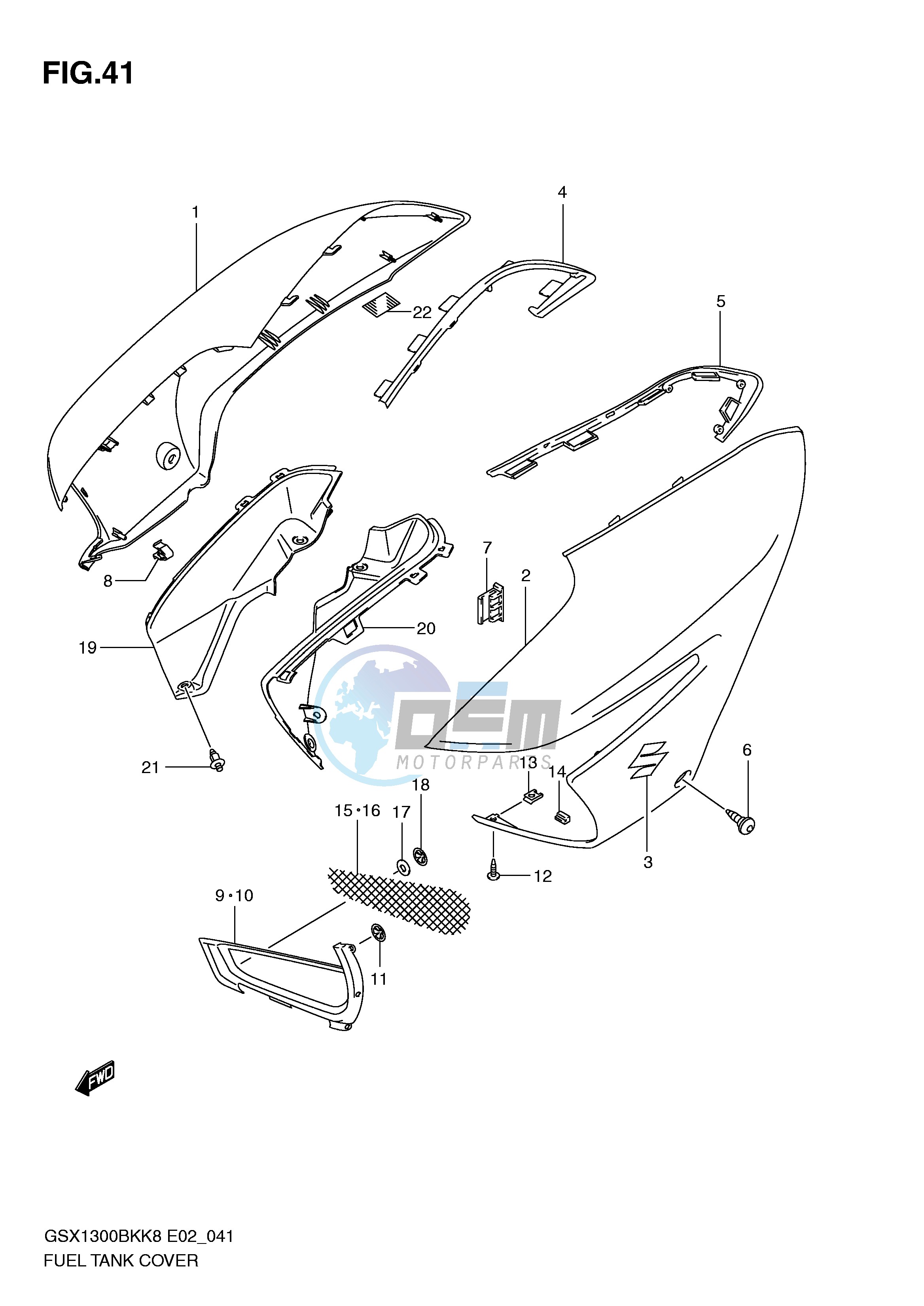 FUEL TANK COVER (MODEL K8 K9)