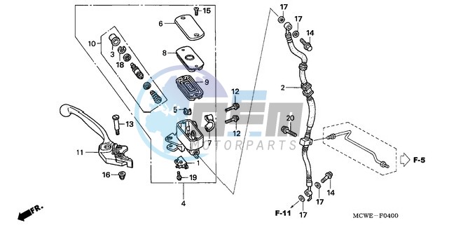 FR. BRAKE MASTER CYLINDER (VFR800)