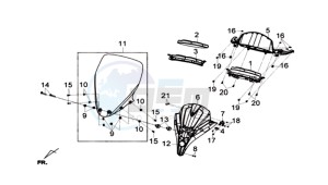 Joymax 300i ABS drawing METER - WIND SCREEN