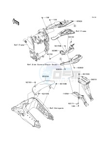 ZX 1000 E [NINJA ZX-10R] (E8F-E9FA) 0E8F drawing REAR FENDER-- S- -