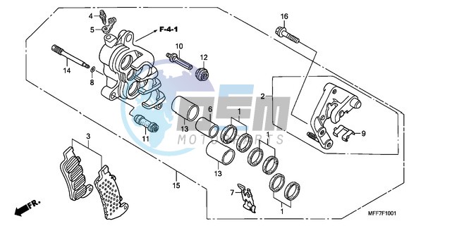 R. FRONT BRAKE CALIPER (ABS)