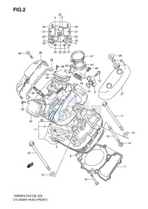 VS800 (E3-E28) INTRUDER drawing CYLINDER HEAD (FRONT)