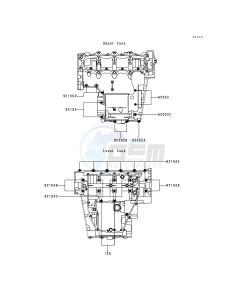 ZX 600 G [NINJA ZX-6R] (G1-G2) [NINJA ZX-6R] drawing CRANKCASE BOLT PATTERN