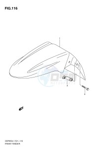 GSF650 (E21) Bandit drawing FRONT FENDER (GSF650SUL1 E21)