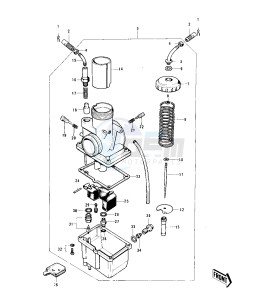 KE 125 A [KE125] (A3-A6) [KE125] drawing CARBURETOR -- KE125-A3_A4_A5- -