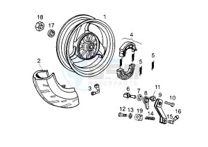 PADDOCK - 50 cc drawing REAR WHEEL