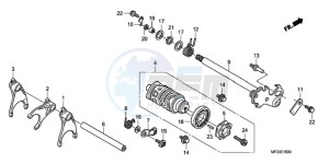 CB600F3A France - (F / CMF ST 25K) drawing GEARSHIFT DRUM