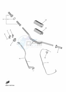 WR450F (BDBC) drawing STEERING HANDLE & CABLE