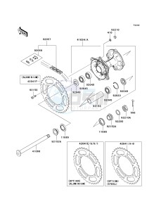 KX 250 W [KX250F MONSTER ENERGY] (W9FA) W9FA drawing REAR HUB