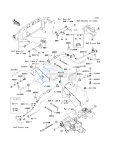 KAF 400 A [MULE 610 4X4] (A6F-AF) A7F drawing FRONT BRAKE PIPING