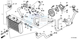 CBR125RTD CBR125RT UK - (E) drawing RADIATOR