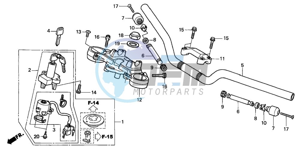 HANDLE PIPE/TOP BRIDGE (CB600F2/F22)