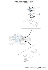 YFM700FWBD KODIAK 700 EPS (B5KS) drawing WVTA ELECTRICAL, TOW HITCH