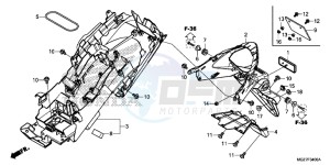 CB500XAF CB500X UK - (E) drawing REAR FENDER