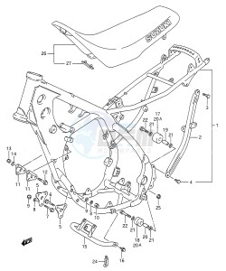 RMX250 (E28) drawing FRAME - SEAT (MODEL K L M N)