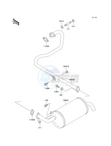 KAF 300 C [MULE 550] (C1-C5) [MULE 550] drawing MUFFLER-- S- -