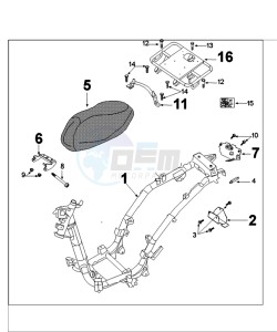 TWEET 125 V PRO drawing FRAME AND SADDLE