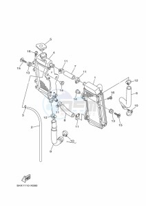 YZ125 (B4XA) drawing RADIATOR & HOSE