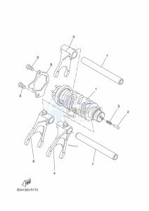 XSR700 MTM690-U (BJW1) drawing SHIFT CAM & FORK