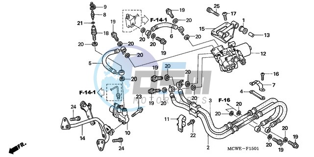 REAR BRAKE HOSE (VFR800A)