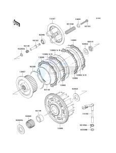 ZX 600 J [ZZR600] (J6F-J8F) J8F drawing CLUTCH