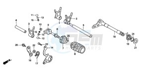 CR125R drawing GEARSHIFT DRUM