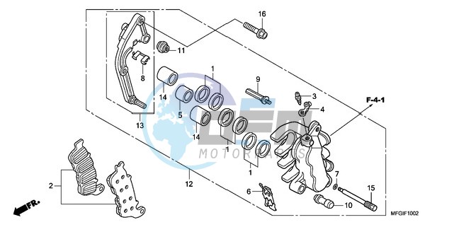 L. FRONT BRAKE CALIPER (CB600FA/FA3)