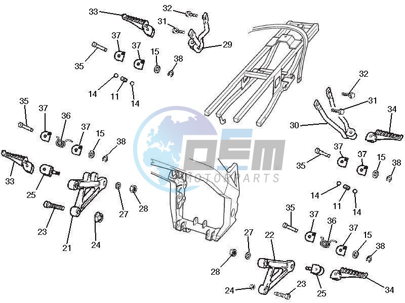 Central cover - Footrests