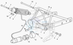 V 11 1100 Le Mans Le Mans drawing Swing arm and rear shock absorber