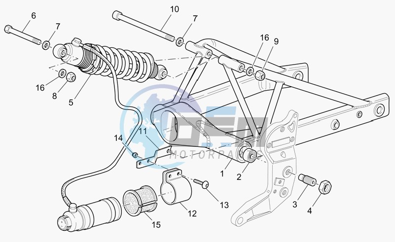 Swing arm and rear shock absorber