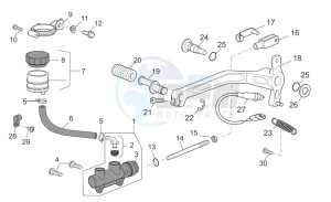 Breva V IE 1100 drawing Rear master cylinder